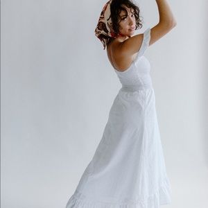White eyelet maxi dress